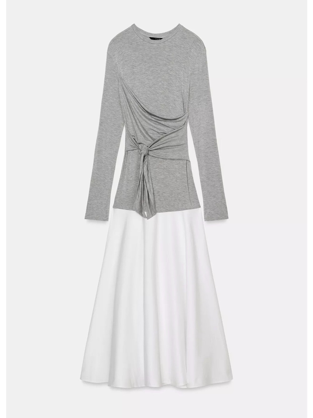 ZARA mixed media dress with tie detail